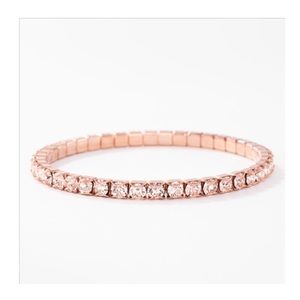 Touchstone Crystal stretch bracelet in Rose Gold